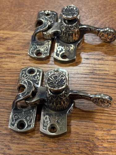 Antique brass window locks - antique,