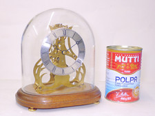 Vintage Miniature Skeleton Mantel Clock KJB Jewelled Platform Escapement 8-days