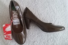 BRAND NEW size 4, brown patent court shoes, 3" heels, from TK Maxx 