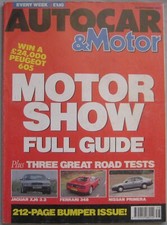 Autocar magazine 19 September 1990 featuring Ferrari, Jaguar road test, Nissan