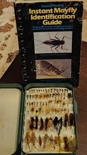 Vintage Lot Of 77 Handtied Custom Flies In Case And Mayfly Identification Guide 