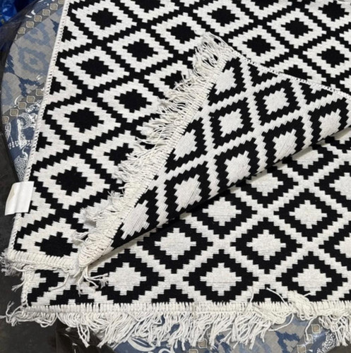 Turkish kilim hand woven black - woven,