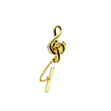 Gold Plated Treble Clef Tie