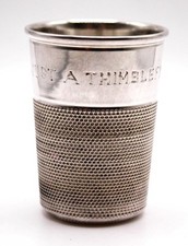 CHARLES HORNER Novelty Sterling Silver Spirit Measure/Jigger Just a Thimbleful