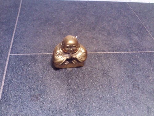 Brass buddha statue seated - brass,
