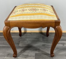 Footstool Vintage French Louis Style Oak Table Stool Upholstered Seat LOT 4214