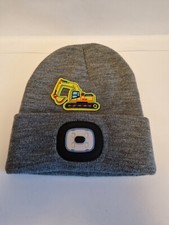 360 EXCAVATOR/DIGGER/MACHINE OPERATOR LED BEANIE HAT GREY. IDEAL GIFT/PRESENT 