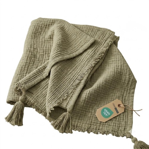 100 cotton muslin throw - cotton,