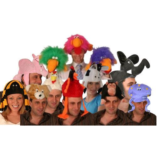 Job lot animal hats mixed - job,
