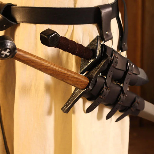 Medieval leather dual sword - leather,