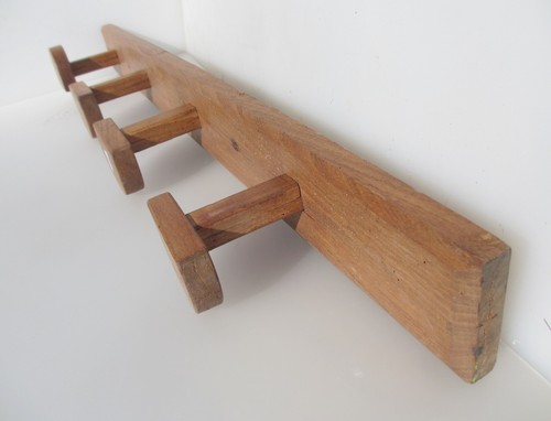 Large vintage wooden coat rack - vintage,