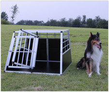 Double Dog Crate Aluminium