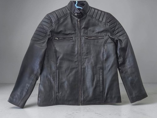 Biker leather jacket black - biker,
