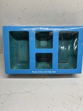 Whittard Of Chelsea Party Chip And Dip Set 4 Bowls & Wooden Tray Mosaic Ceramic 