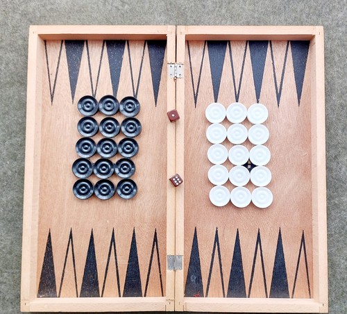 Backgammon set with wooden - backgammon,