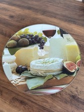 Cheese Serving Platter Lazy Susan Rotating Cheese Board Round Plate Glass Boxed 