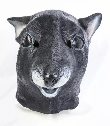 Black rat latex mask - latex,