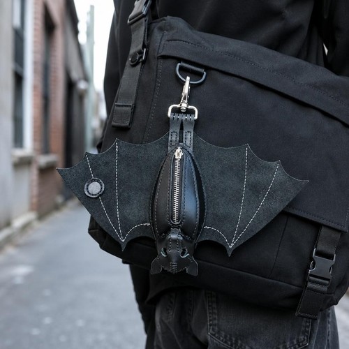 Gothic leather bat - bat, purse