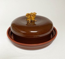 David Cleverly Studio Pottery Earthenware Slipware - Mouse BUTTER DISH