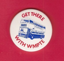Pin Badge - West Midlands PTE - Get There with WMPTE - MCW Metrobus Mk 2 - 1980s