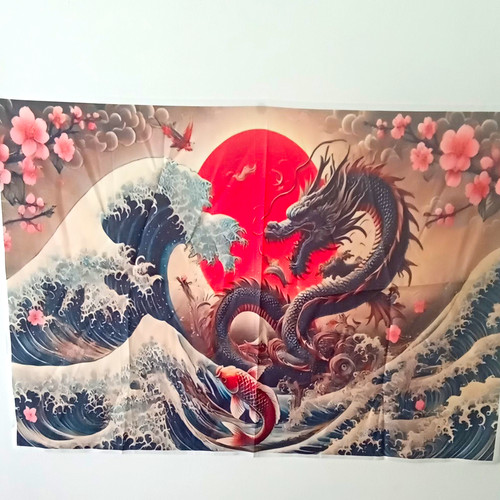 Japanese dragon wall hanging - japanese,