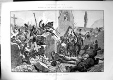 Antique Old Print Battles