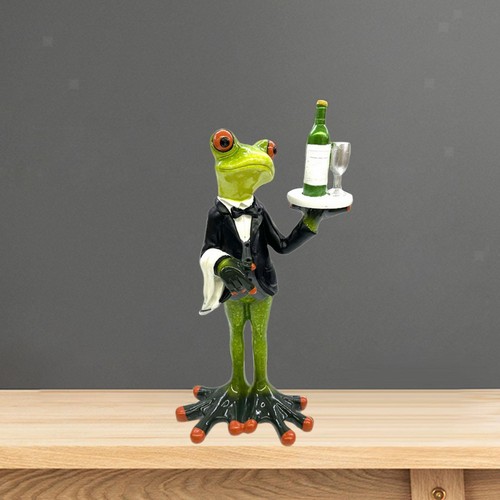 Waiter frog statue decorative - waiter,