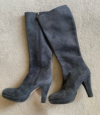 Womens Suede Long Black Boots