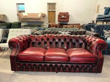 Chesterfield Oxblood 3 Seater Sofa Settee Deliv Poss