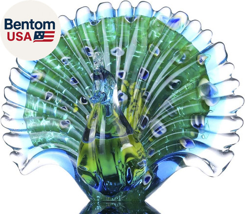 Hand blown glass - glass, peacock