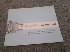 Addressograph-Multigraph Corporation Multilith Offset Class 1250 Duplicator