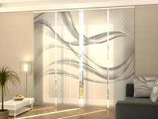 Sliding Panel Curtain for Sliding Glass Door, any sizes - Light Gray Abstraction