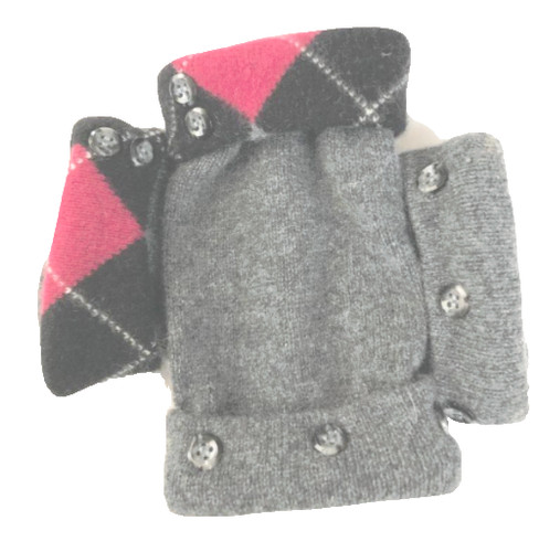 Fingerless gloves gray black - gloves,