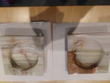 Onyx ashtray vintage - onyx, pair