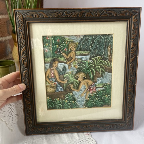 Vintage balinese art painting - vintage,