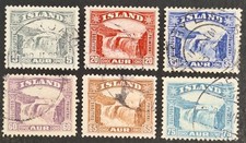 Iceland 1931, "Gullfoss Falls" set of 6x Stamps Used 