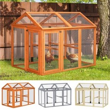 PawHut Chicken Run, Wooden Chicken Coop w/ Combinable Design