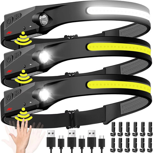 Headlamp rechargeable 3pcs - headlamp,