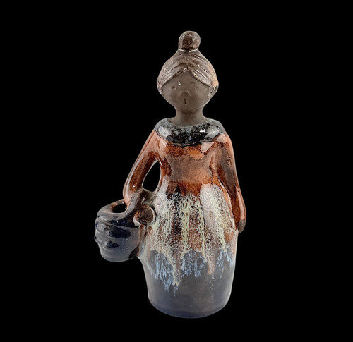 Vtg ceramic figurine vase - ceramic,