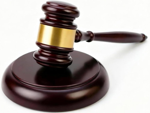 Wooden gavel with - with, set