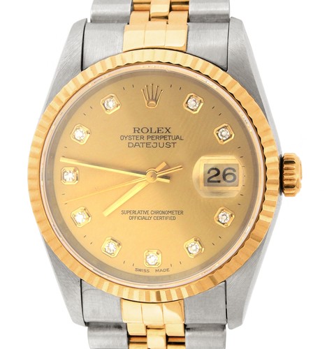Rolex datejust mens 18k gold - mens, &