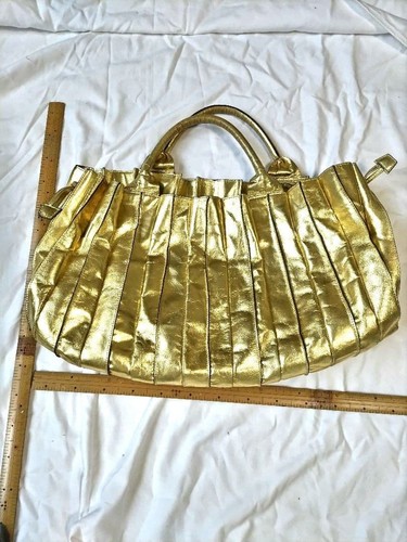 Lupo gold pleated handbag - handbag,