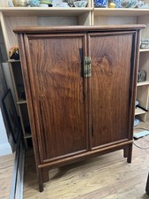 Chinese Antique Rosewood Round Corner Tapered Cabinet Qing Dynasty 19th Century
