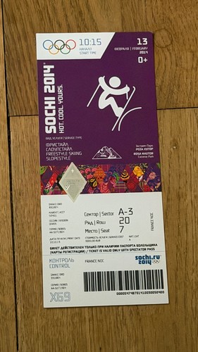 Ticket 2014 sochi olympics - ticket,