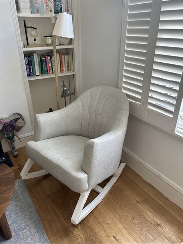 Cream and white rocking - cream, chair
