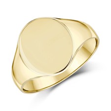 Men 9ct yellow gold signet - yellow,