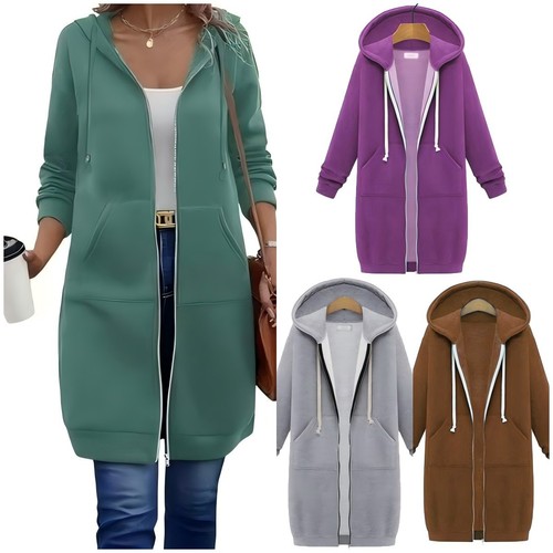 Women ladies long hoodie - long,