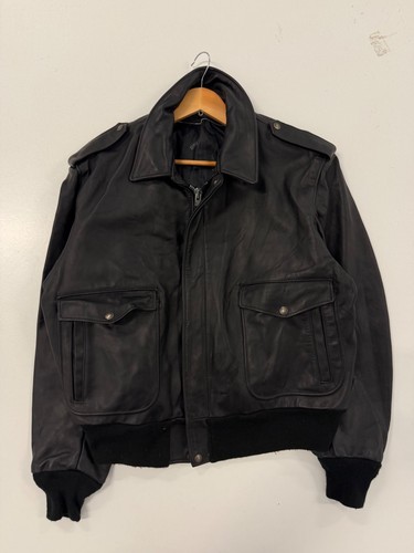 Schott leather bomber jacket - leather,