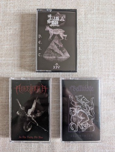 Black metal cassette tape - metal,