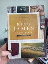 The King James Study Bible, Full-Color Edition, Cloth-bound Hardcover, Red Lette